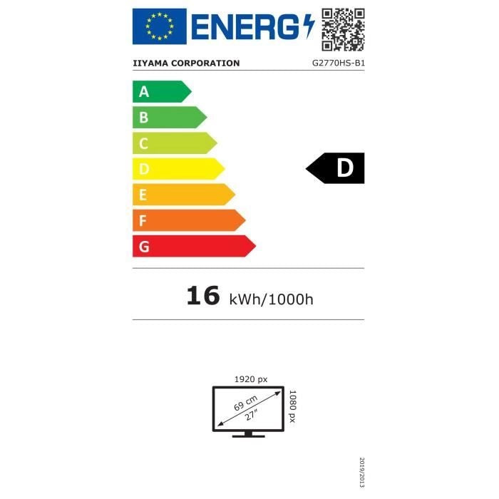 Monitor PC - IIYAMA - G2770HS-B1 - 27 FHD - IPS - 180Hz - 0,2ms - HDMI/DP - Altoparlanti - VESA 100x100 - Nero