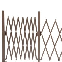 Recinzione Estensibile Autoportante in Acciaio e Alluminio, Larghezza 52-405 cm, Marrone scuro