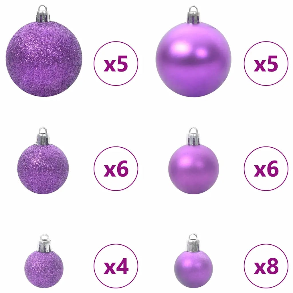 Albero di Natale | Decorazioni natalizie artificiale con luci integrate Rosa 150 cm PVC