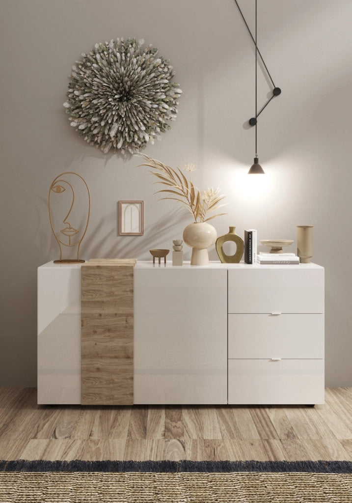 Buffet MACON bianco/rovere miele