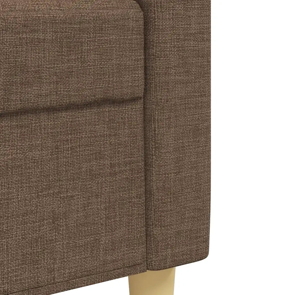 Set Divani 4 pz con Poggiapiedi e Cuscini Marrone Tessuto 3278314