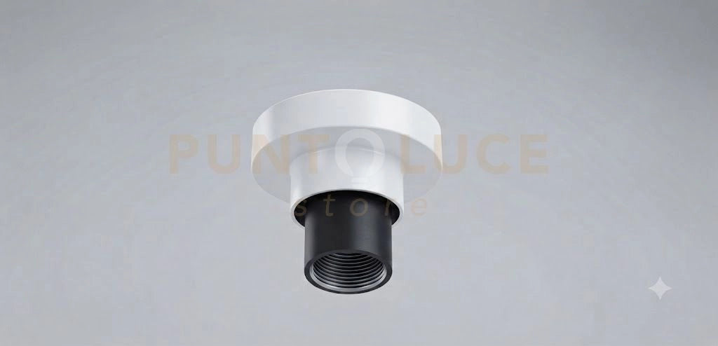 MONTATURA IN METALLO PLAFONIERA 1 LUCE E27 BIANCO