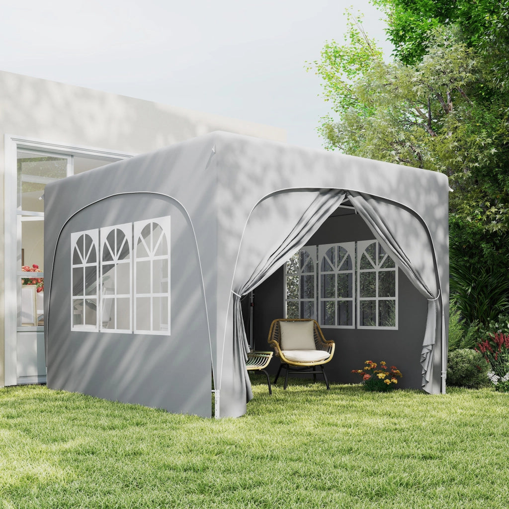 Carpa Plegable 3x3 m con 4 Finestrini e Copertura UPF50+ ¨C zephmum ¨C Grigio