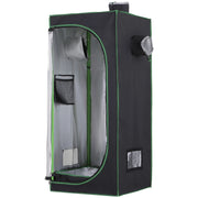Tenda Idroponica in Oxford 600D ¨C zephmum ¨C 60x60x140 cm, Nero, 3 Prese d'Aria, Finestra, Foro Cavi