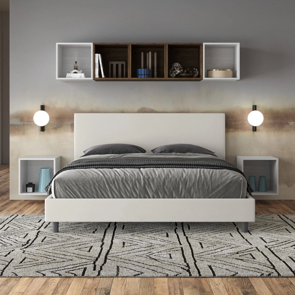 Letto Matrimoniale 160x190 cm Senza Rete Naspy Bianco