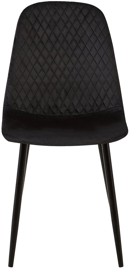 Sedia Giverny con cuciture decorative Velluto,nero