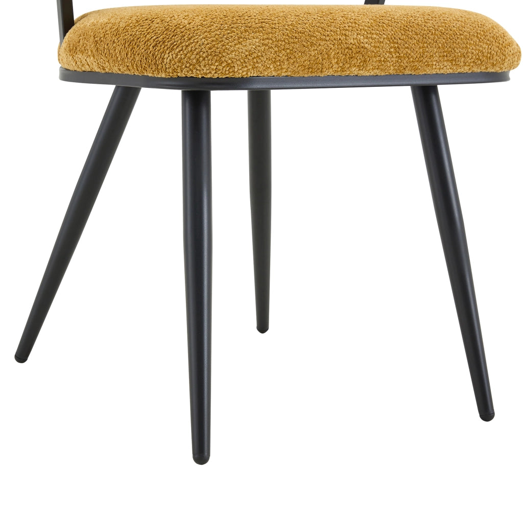 SEDIA da pranzo Set da 2 pezzi in velluto giallo e metallo nero