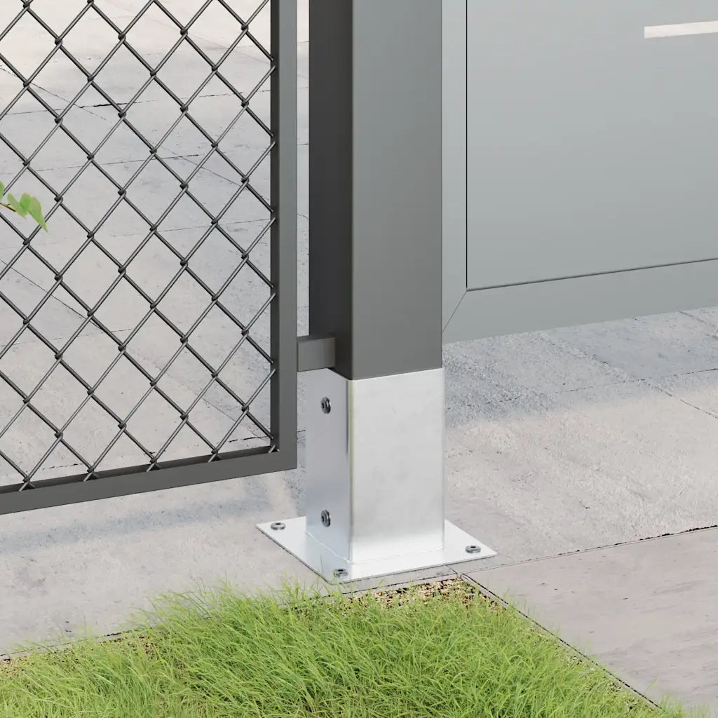 vidaXL Basi per Pali Quadrate 12 pz Argento 91x91 mm Acciaio Zincato