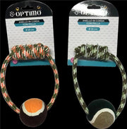 GIOCO CORDA CANI 18 CM CON PALLA PER ANIMALI