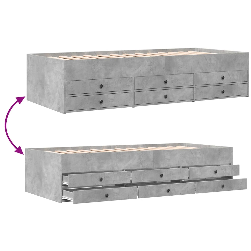 Telaio del letto con storage Grigio Cemento 80 x 200 cm 3429650