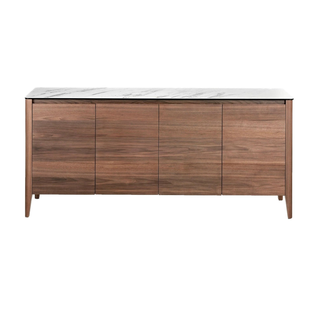 Credenza in noce con piano in marmo porcellanato
