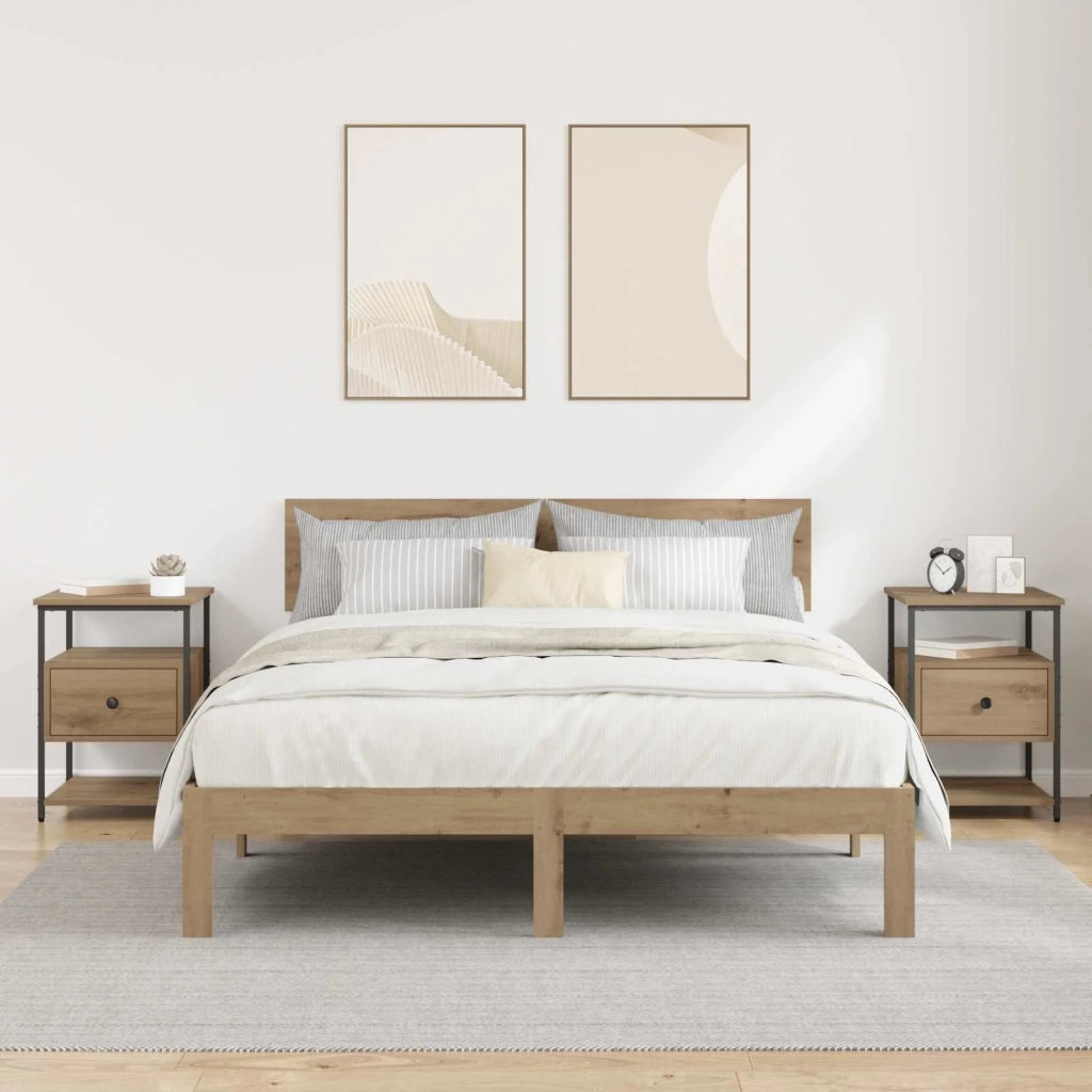 Armadio da Notte 2 pcs Rovere artigianale 40 x 42 x 56 cm 881877