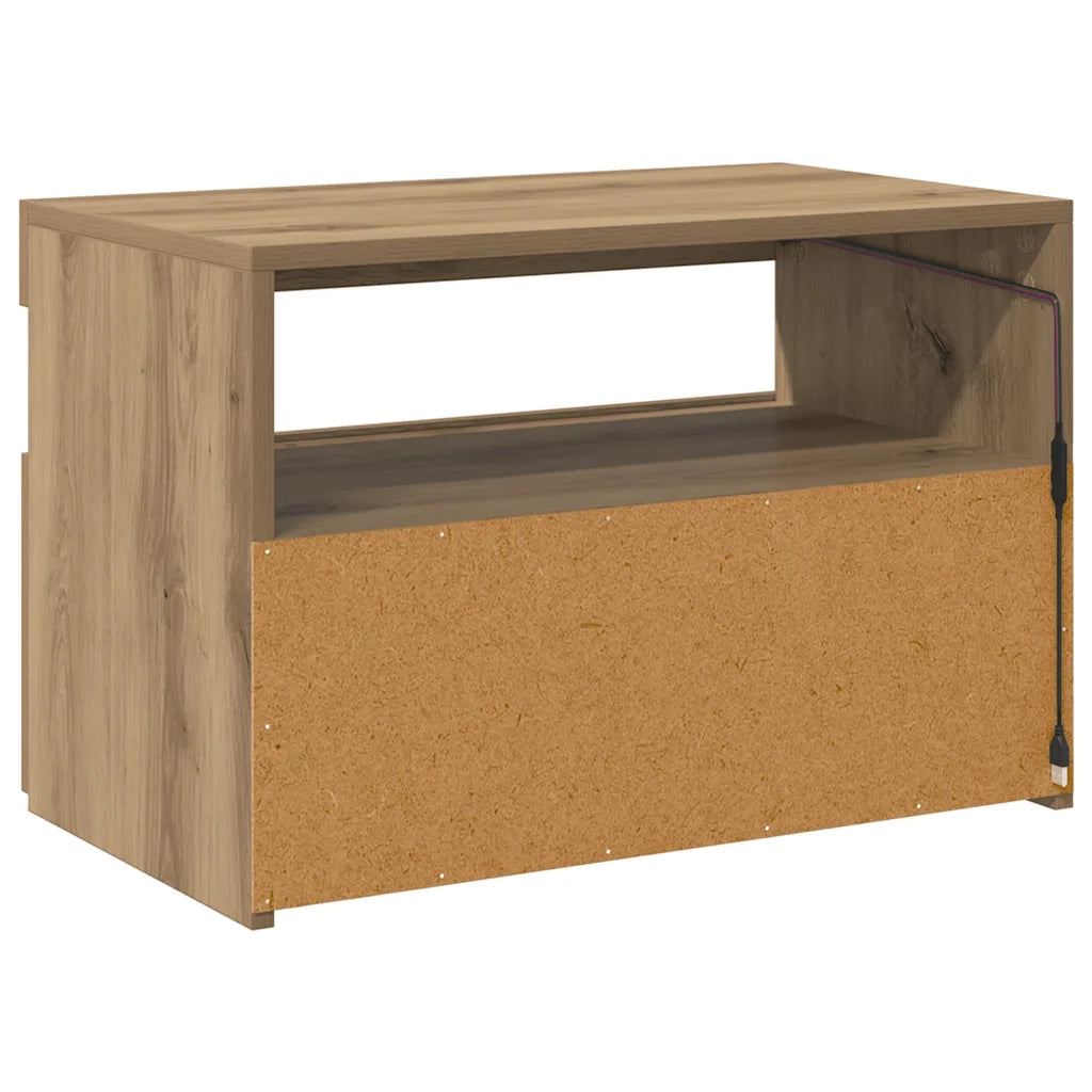 vidaXL Mobile Porta TV con LED Artigianale 60x35x40 cm Multistrato