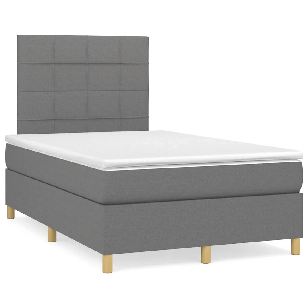 Letto a Molle Materasso e LED Grigio Scuro 120x190cm in Tessuto 3270247