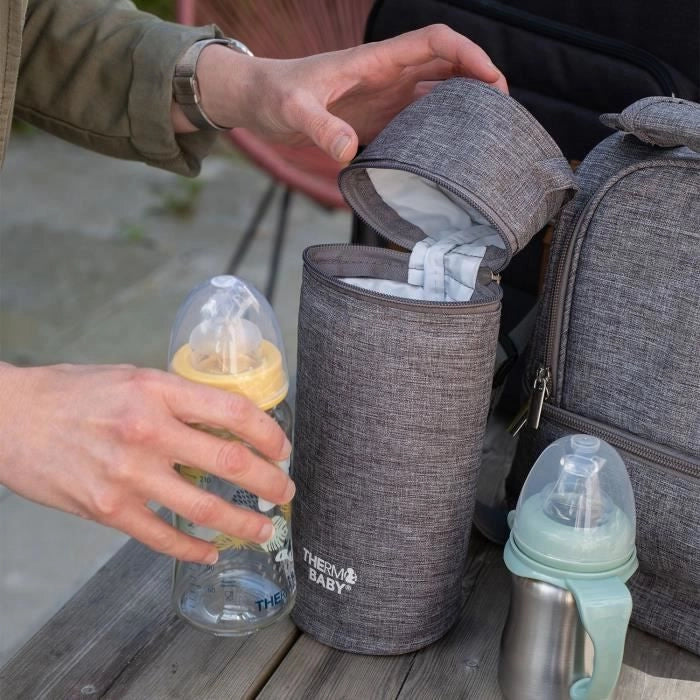 Portabiberon THERMOBABY - termico - grigio melange
