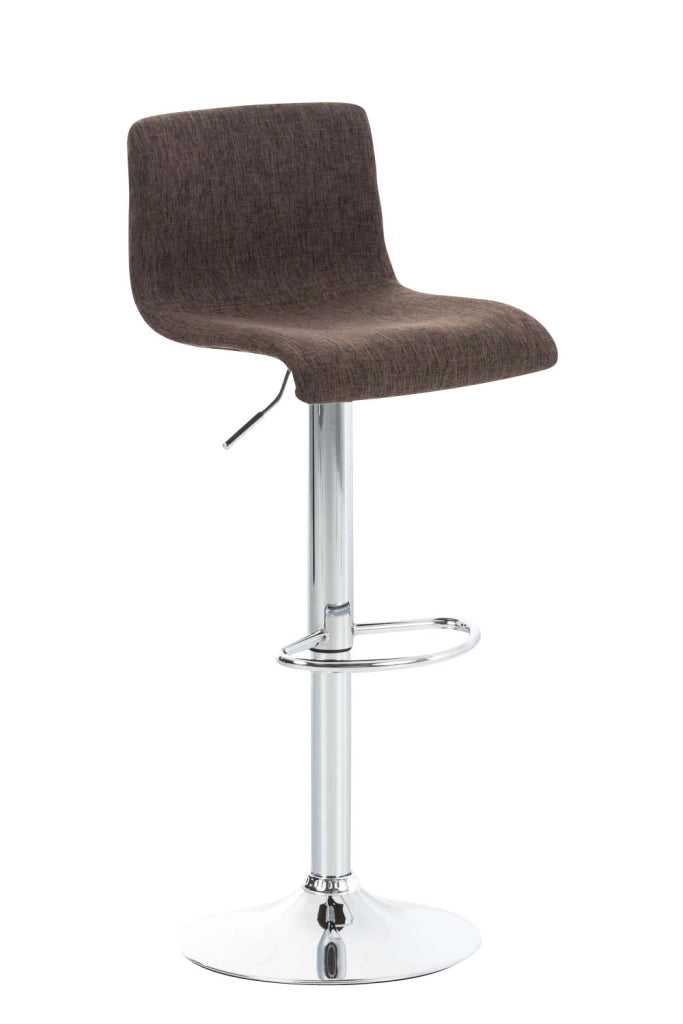 Sgabello HOVER in tessuto marrone,Metallo in look cromato