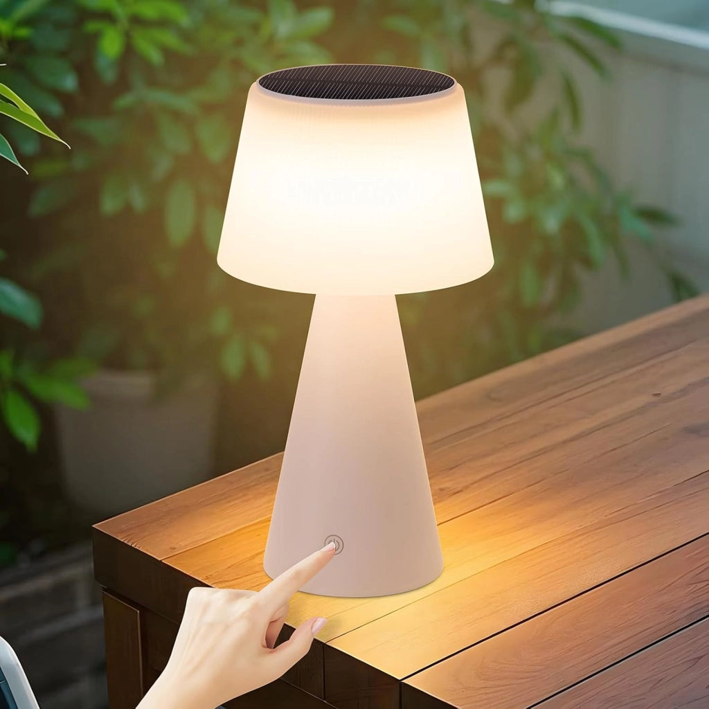 ZMH Lampada da tavolo LED wireless solare batteria moderna dimmerabile per soggiorno giardino comodino
