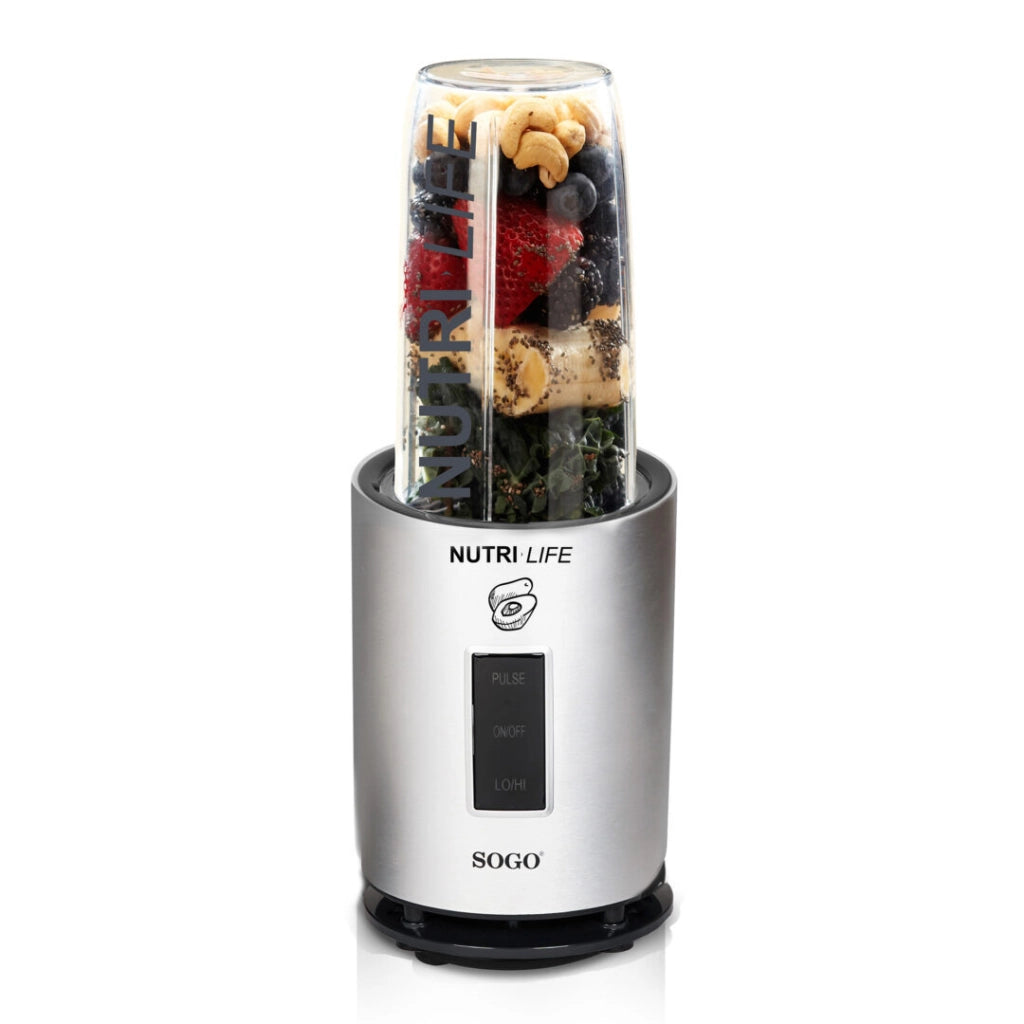 Frullatore personal blender 1200W con funzione tritaghiaccio, 2 bicchieri 1L e 0.4L BPA free, lame titanio - SOGO