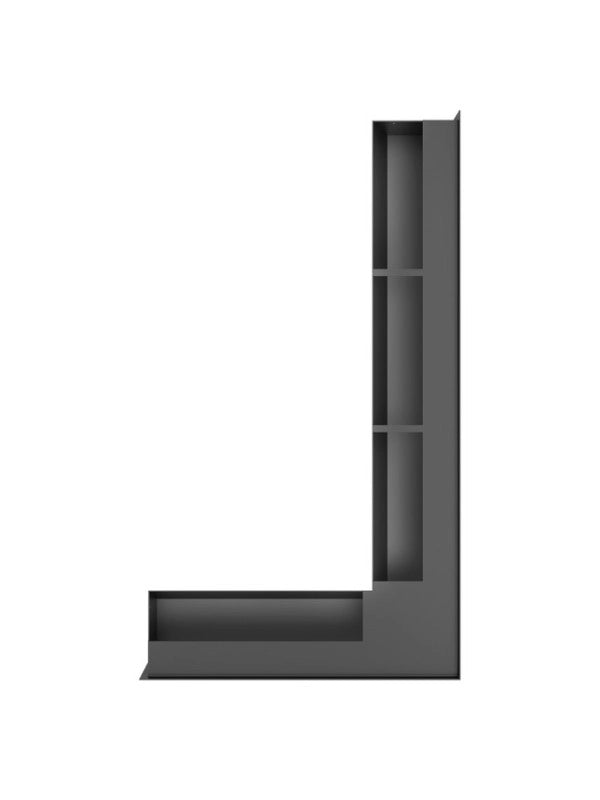 Griglia di ventilazione Angolare per camino 95x800x450 - Loft Angle destra nera