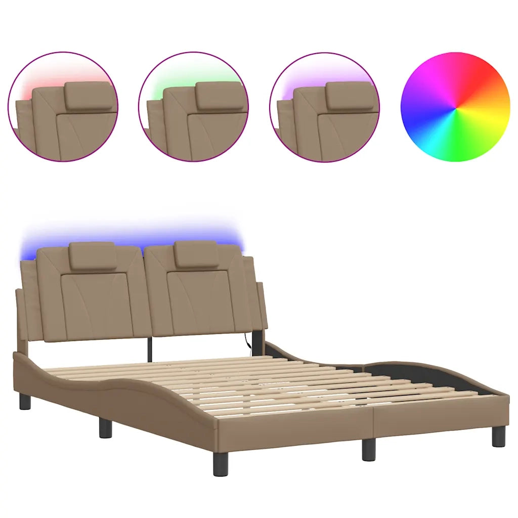 Giroletto Viana con LED senza Materasso Cappuccino 120x200 cm 3214012