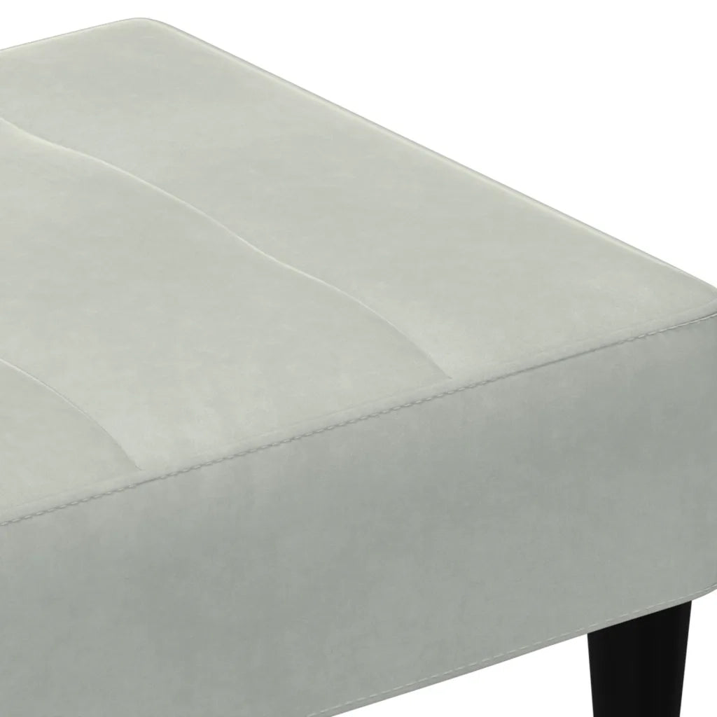 Poggiapiedi Grigio Chiaro 77x55x31 cm in Velluto 4007366