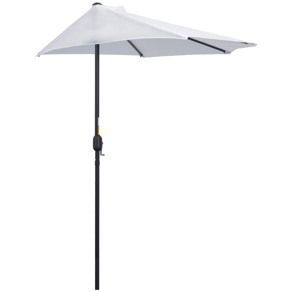 Ombrellone da Terrazza Mezzaluna ¨C zephmum ¨C Bianco 2.6x1.35 m