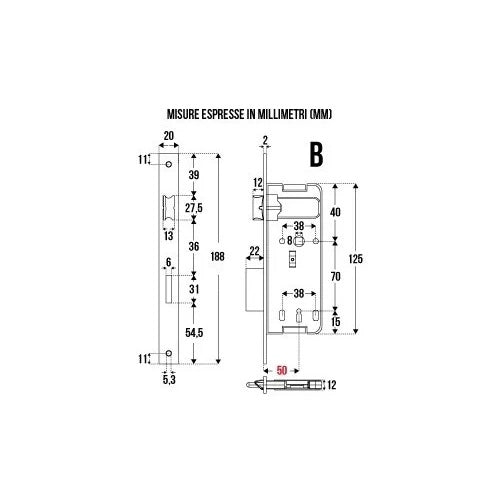 SERRATURA PATENT F.OTT.BQ.DIST.70 E50