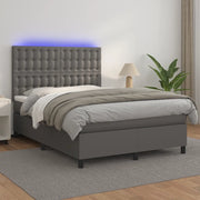 Giroletto Molle con Materasso e LED Grigio 140x190cm Similpelle 3135943