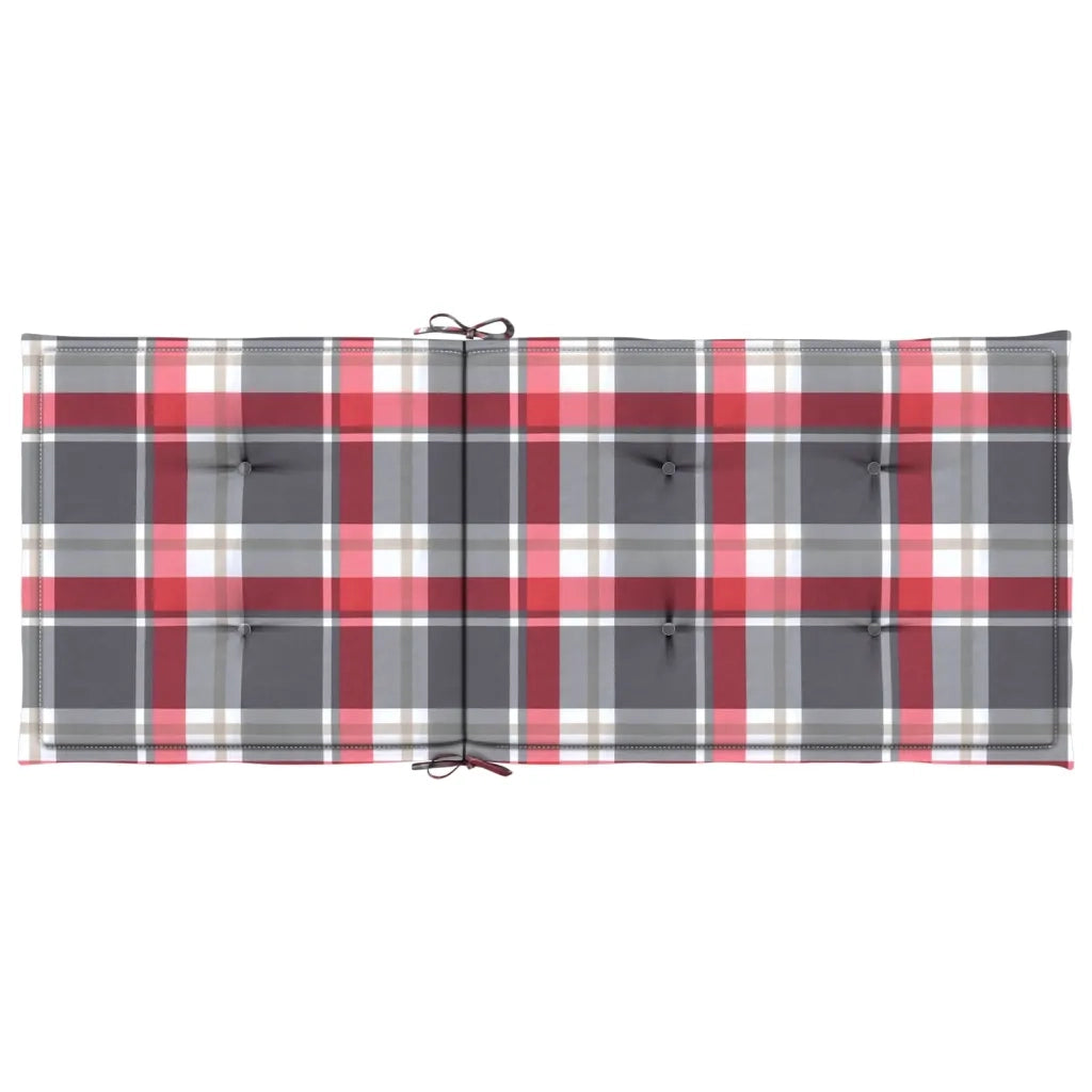 Cuscini per Sedie da Giardino 2 pz Rossi a Quadri 120x50x3 cm cod mxl 57598