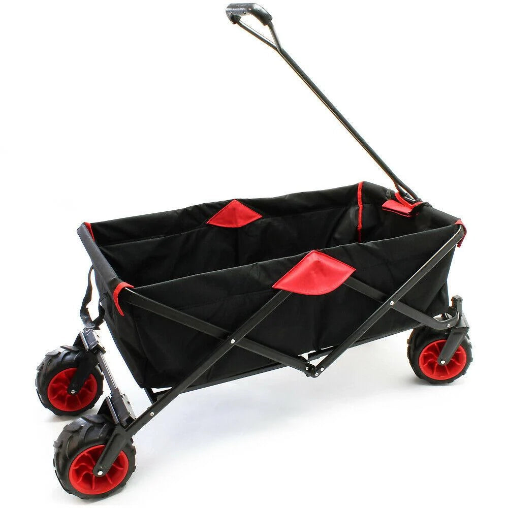 Carrello da trasporto pieghevole carrello a mano carrello da giardino 110 x 50 x 121 cm carrello da spiaggia pieghevole 16_0000764