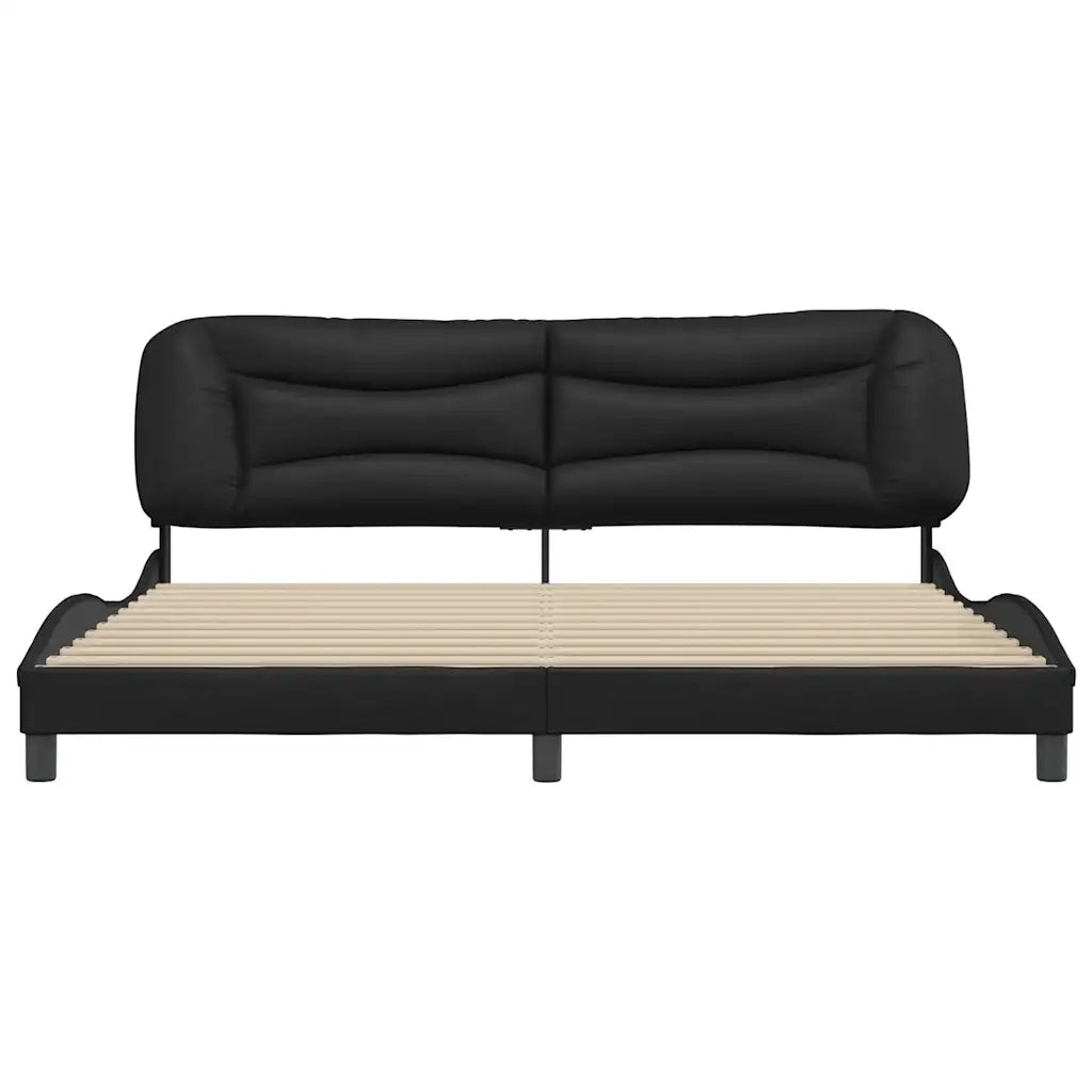Giroletto senza Materasso Hvar Nero 200x200 cm in Similpelle 3208023
