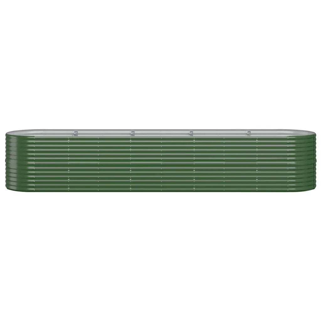 Fioriere | Cassetta per fiori | Letto Giardino Acciaio Zincato 368x80x68 cm Verde