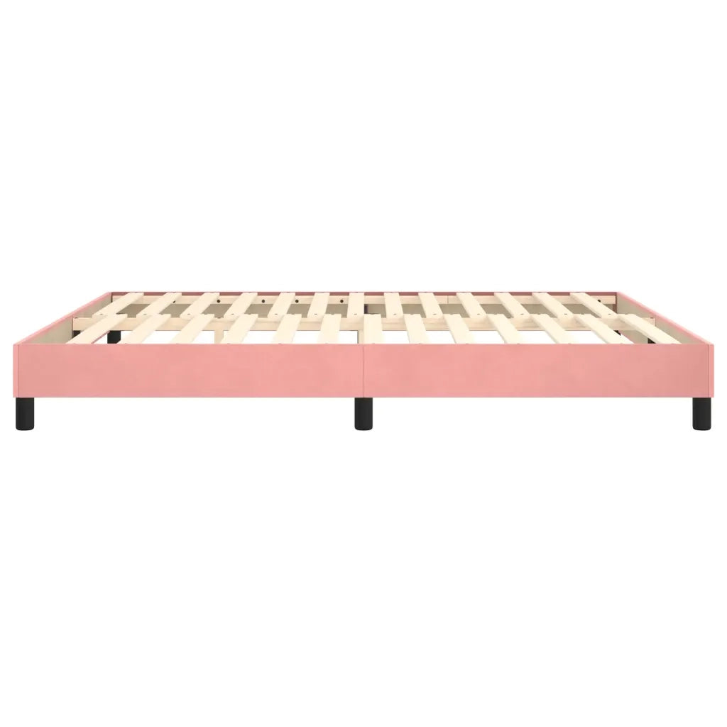 Struttura Letto a Rete a Molle-Giroletto Rosa 180x200 cm in Velluto 164997