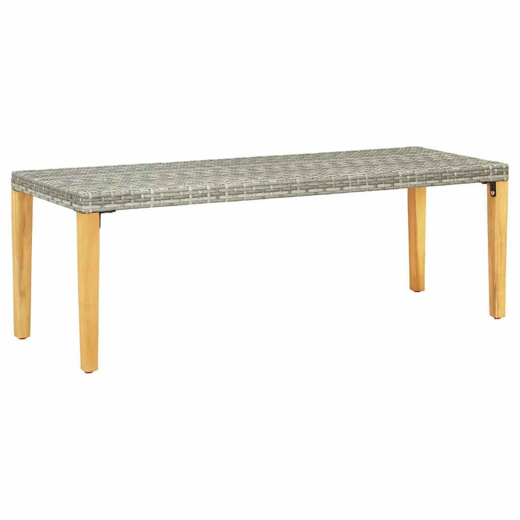 Panca da Giardino 80 cm in Polyrattan Grigio 46487