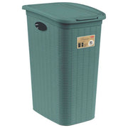 Stefanplast portabiancheria 36 litri con coperchio, verde te', impilabile, impugnature integrate, polipropilene riciclato