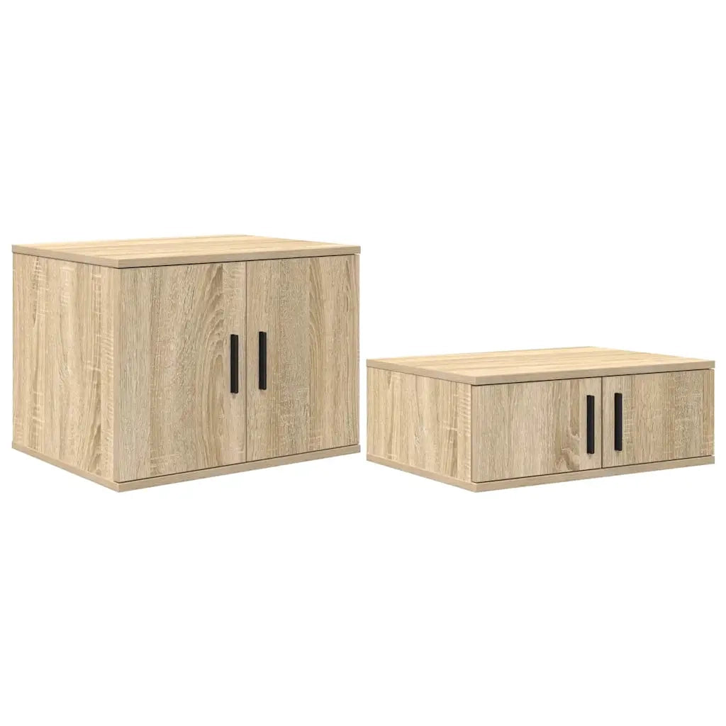 Mobile contenitore moderno per soggiorno/sala da pranzo 118 x 41 x 40 cm 2 ripiani in resistente legno di rovere Sonoma 02_0052112
