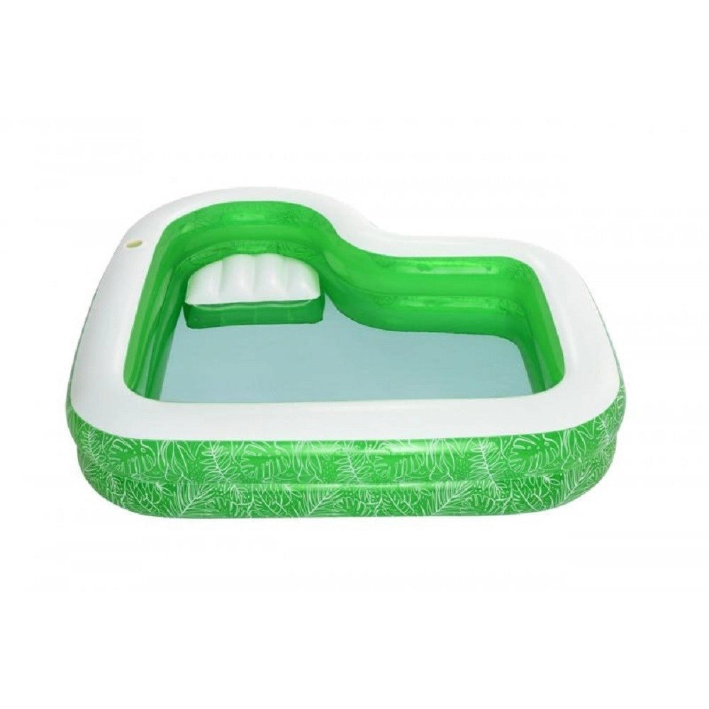 Trade Shop - Piscina Gonfiabile Per Famiglie Con Sedile Tropical Paradise 231x231x51 Cm 54336 -