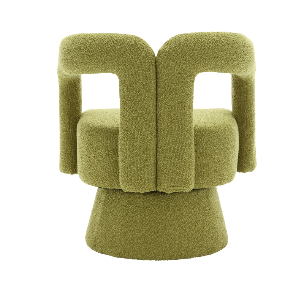 Poltrona Girevole Tonda Imbottita ¨C MINIMAL ¨C Tessuto Verde Oliva