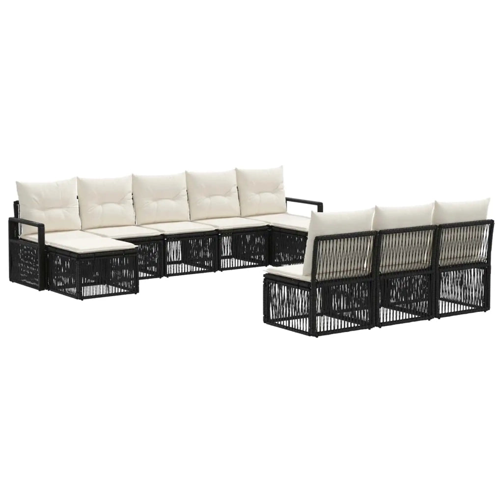 Set Divano da Giardino 10 pcs Nero polyrattan 3435832