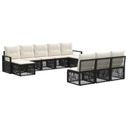 Set Divano da Giardino 10 pcs Nero polyrattan 3435832