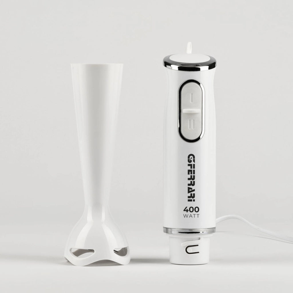 G3 ferrari g20141 mixer a immersione "easymix" 400 watt dc, lame inox, bianco