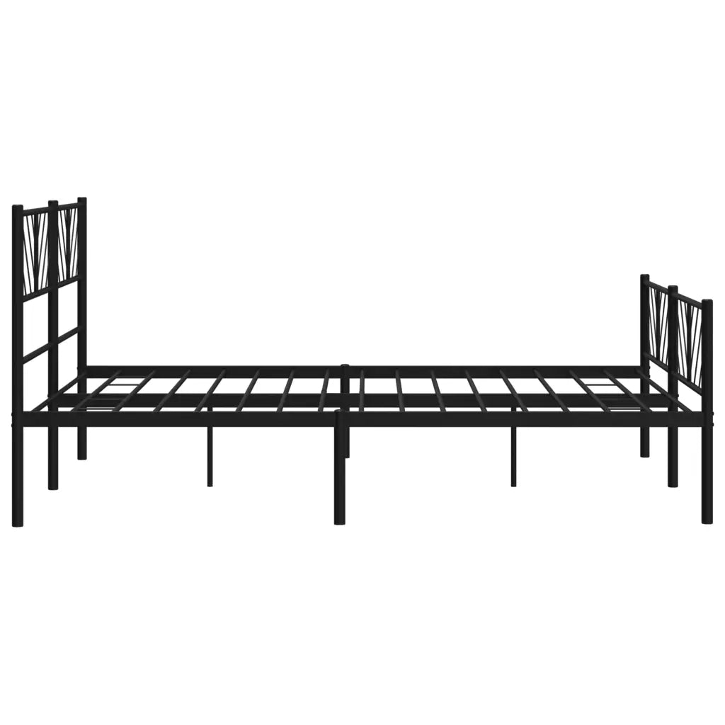 Giroletto con Testiera e Pediera-Struttura Letto Metallo Nero 140x200 cm 710633