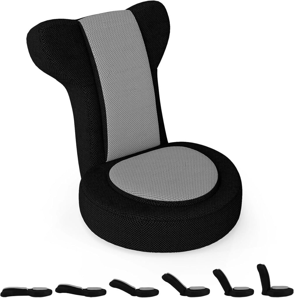Sedia da Terra, Poltrona Relax con Schienale Regolabili a 14 Posizioni, Sedia da Pavimento Pieghevole, per Camera da Letto e Salotto (Rosa)