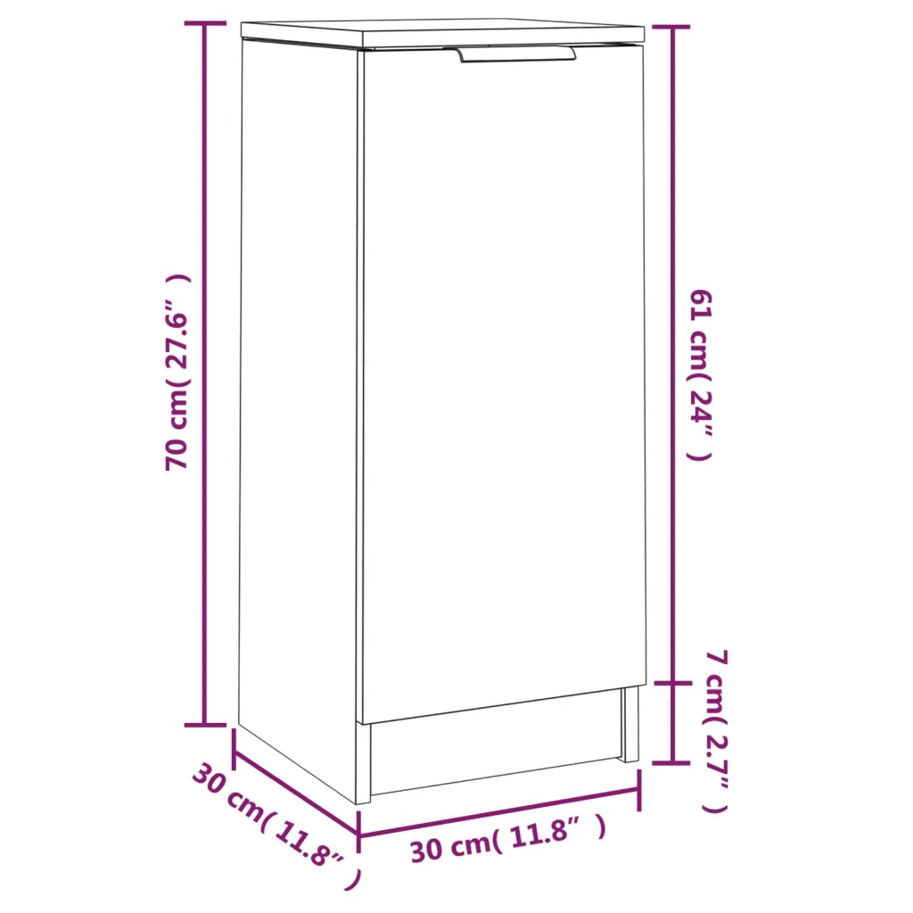 Credenze 2 pz Grigio Cemento 30x30x70 cm in Legno Multistrato 811142