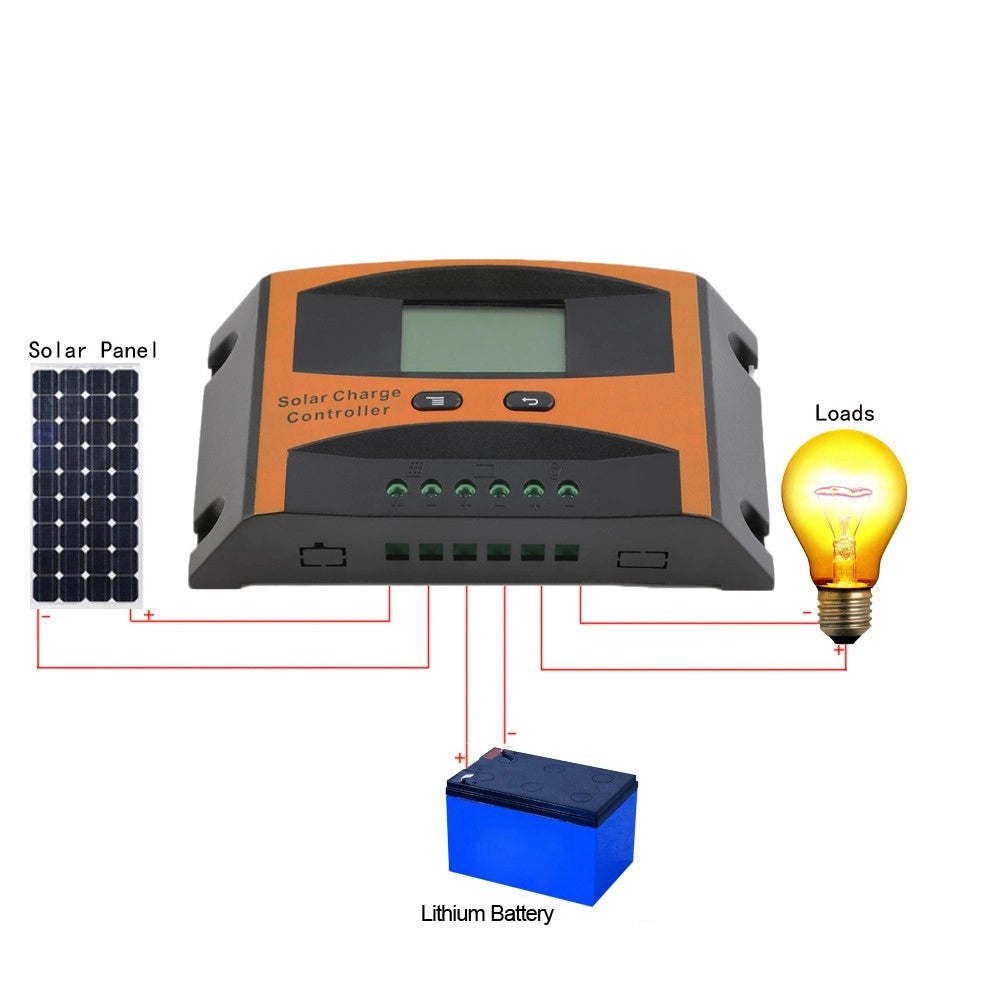 Trade Shop - Regolatore Di Carica Per Pannello Solare 12v 24v 10 20 30 40a Ampere Controller -