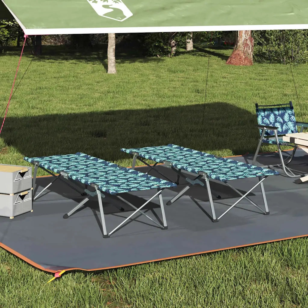 Letto da campeggio pieghevole 2 pcs Foresta Oxford e Acciaio 42003127