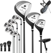 Set Completo di Mazze da Golf per Destri da Uomo, con Driver da 460 cc, Legno da Fairway 3, Ibrido 4, Ferri 6 7 8 9, P, Putter e Borsa per mazze da golf