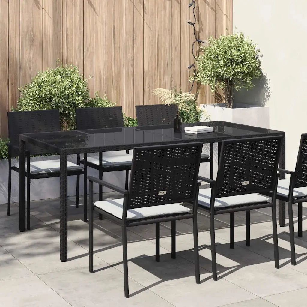 Tavolo da Giardino Nero 190 x 90 x 75 cm polyrattan 362547