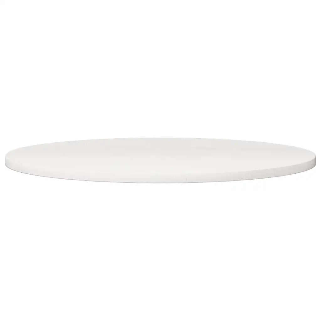 Piano Tavolo Bianco Ø90x2,5 cm in Legno Massello di Pino 813657