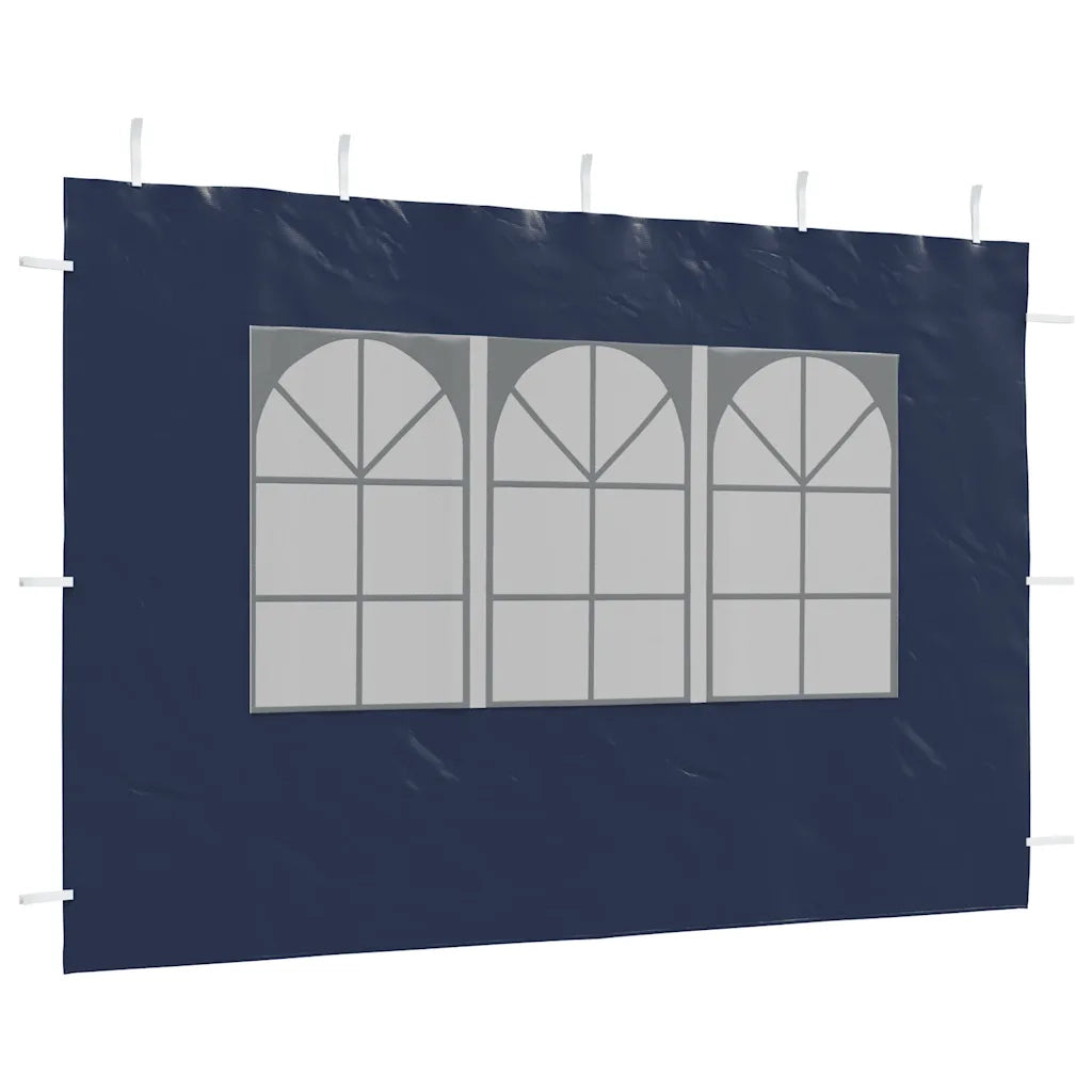 Parete per Tendostruttura 2 pz con Finestra in PE Blu 45115